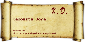 Káposzta Dóra névjegykártya
