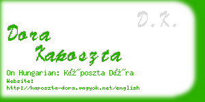 dora kaposzta business card